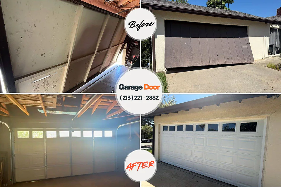 Before and after: garage door repair Sabetha, KS